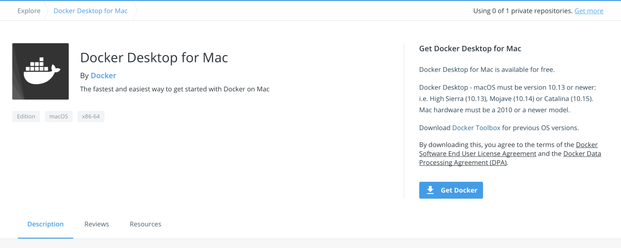 docker for mac empty reply from server